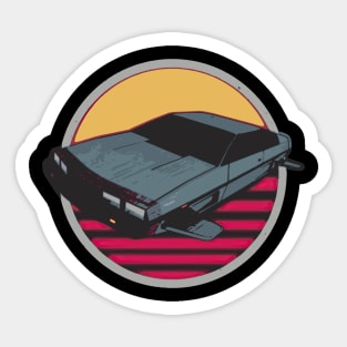 Flying Delorean Vectorised Sticker